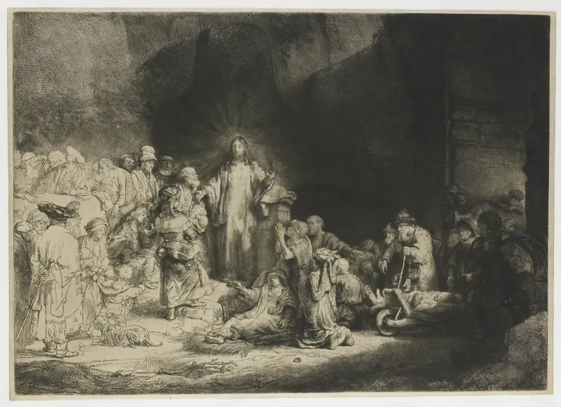 De predikende Christus (De Honderdguldenprent) Wall Art by Rembrandt van Rijn - High-Resolution Digital Print