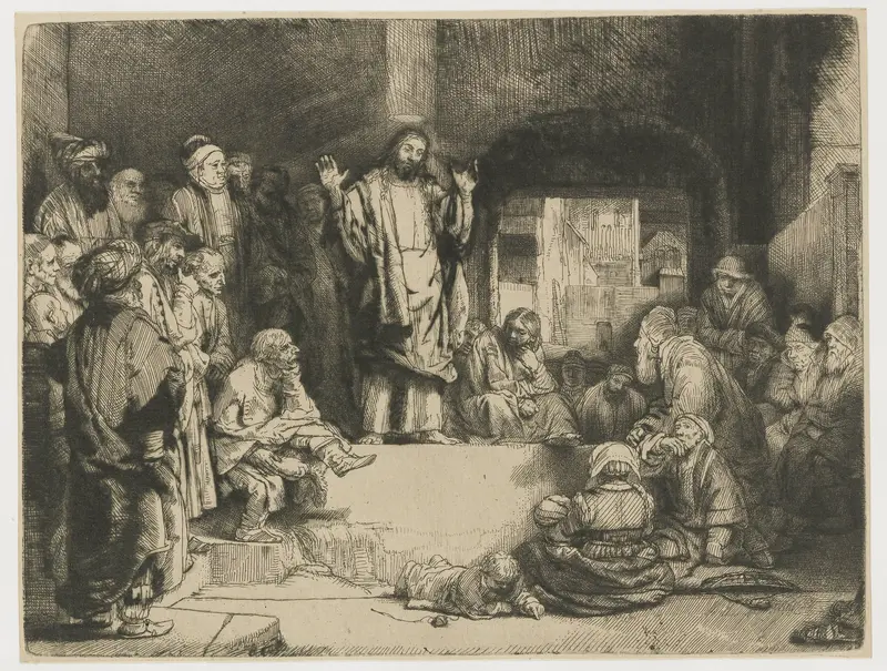 De predikende Christus Wall Art by Rembrandt van Rijn - High-Resolution Digital Print