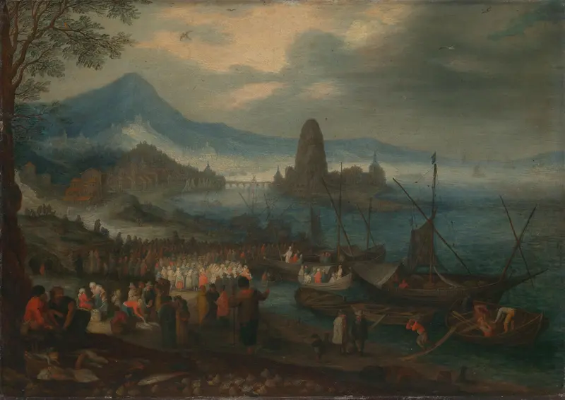 De prediking op het Meer van Galilea Wall Art by Unknown - High-Resolution Digital Print