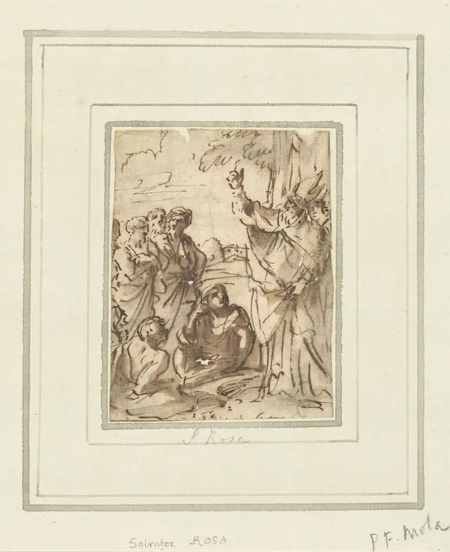 De prediking van Barnabas Wall Art by Pier Francesco Mola - High-Resolution Digital Print