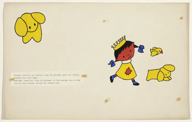 De prinses en het hondje [p. 12] Wall Art by Dick Bruna - High-Resolution Digital Print