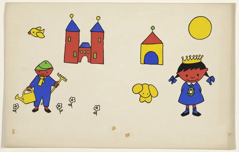 De prinses en het hondje [p. 13] Wall Art by Dick Bruna - High-Resolution Digital Print