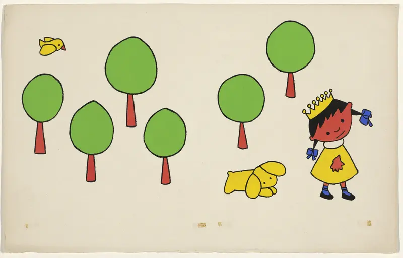 De prinses en het hondje [ p. 7] Wall Art by Dick Bruna - High-Resolution Digital Print