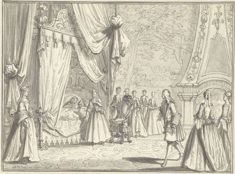 De prinses van Wales, bevallen van haar dochter Louise, 1724 Wall Art by Unknown - High-Resolution Digital Print