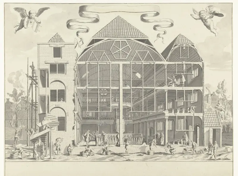 De Remonstrantse kerk aan de Keizersgracht in aanbouw, 1630 Wall Art by Jan Stolker - High-Resolution Digital Print