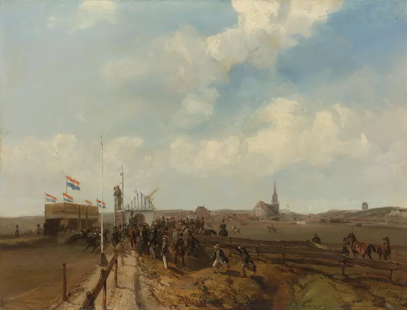 De renbaan te Scheveningen, geopend op 3 augustus 1846 Wall Art by Unknown - High-Resolution Digital Print