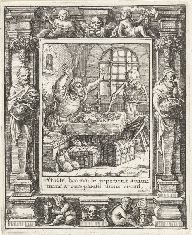 De rijke man en de Dood Wall Art by Wenceslaus Hollar - High-Resolution Digital Print