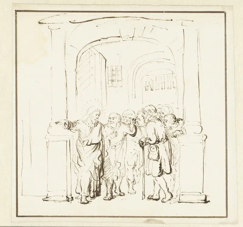 De roeping van Mattheus Wall Art by Nicolaes Maes - High-Resolution Digital Print