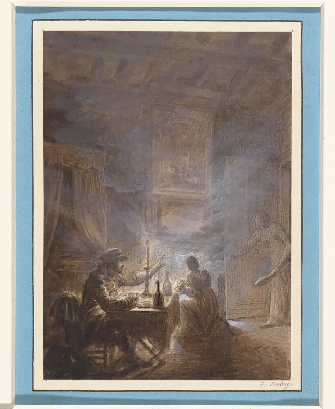 De rokende haard Wall Art by Jean Baptiste Isabey - High-Resolution Digital Print