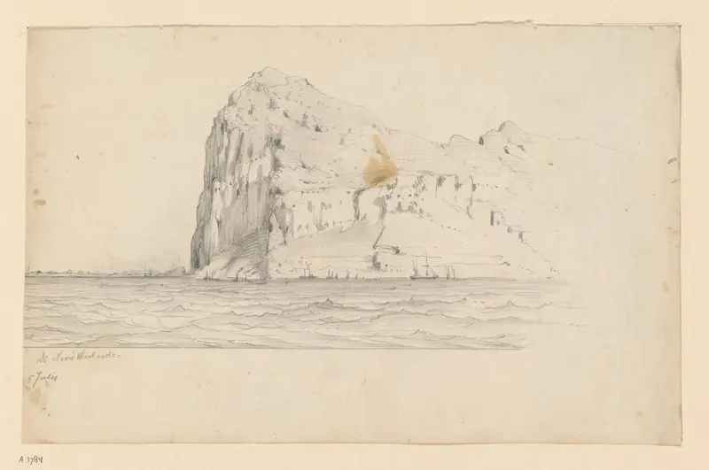 De rots van Gibraltar (de Noordwestzijde) Wall Art by Willem Anthonie van Deventer - High-Resolution Digital Print