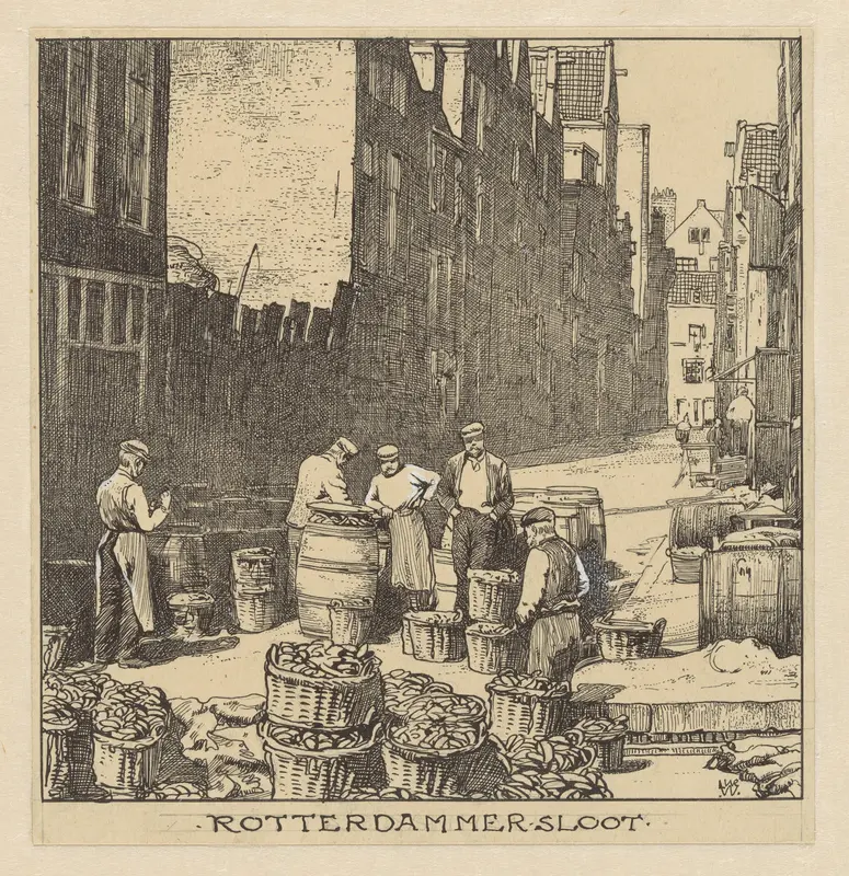 De Rotterdammer Sloot te Amsterdam, gedempt in 1867 Wall Art by Willem Wenckebach - High-Resolution Digital Print