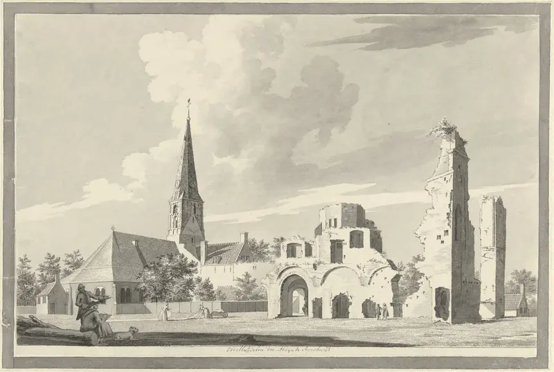 De ruïne van de abdij van Rijnsburg Wall Art by Gerrit Toorenburgh - High-Resolution Digital Print