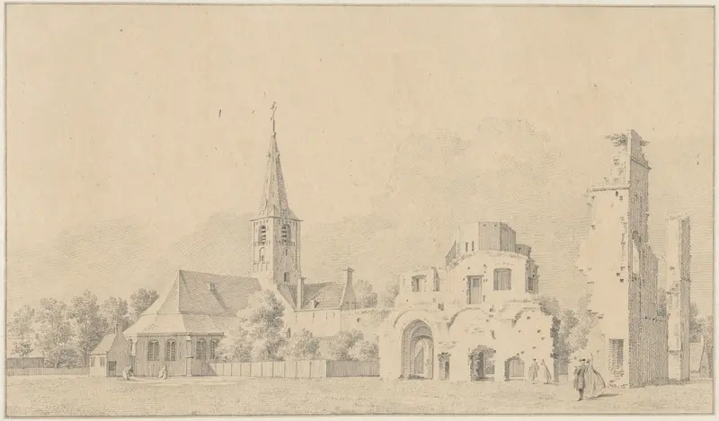 De ruïne van de abdij van Rijnsburg Wall Art by Cornelis Pronk - High-Resolution Digital Print