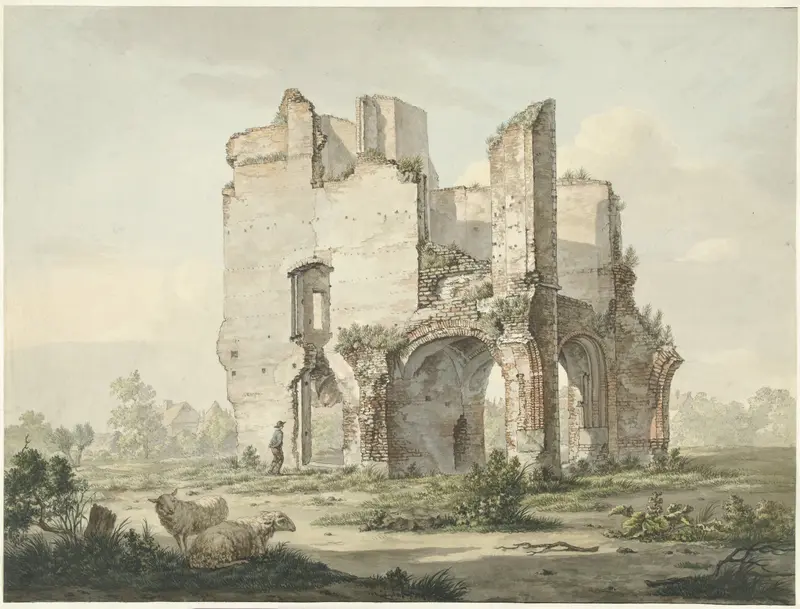 De ruïne van de Abdij van Rijnsburg Wall Art by Johannes van Lexmond - High-Resolution Digital Print