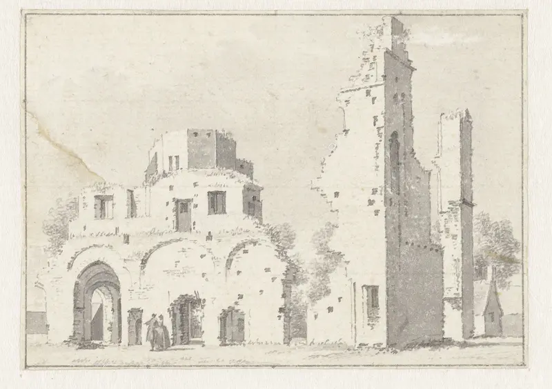 De ruïne van de Abij te Rijnsburg Wall Art by Cornelis Pronk - High-Resolution Digital Print