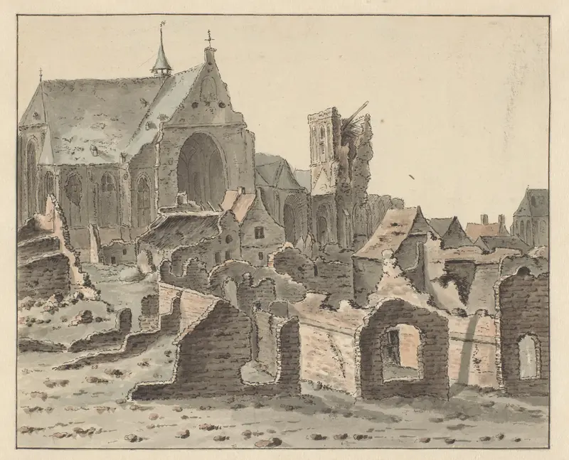De Ruïne van de Grote Kerk te Grave Wall Art by Unknown - High-Resolution Digital Print
