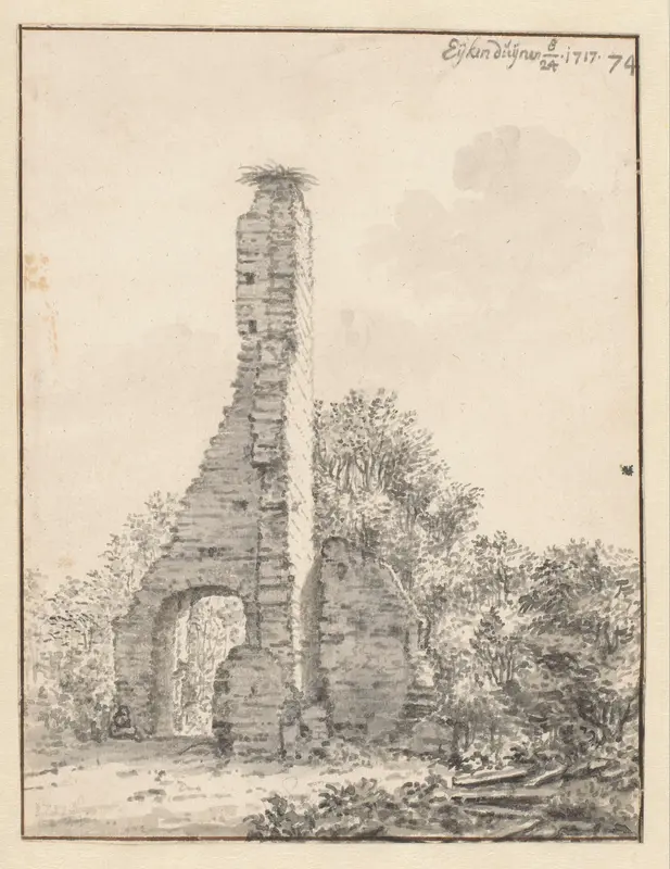 De ruine van de kerk van Eik en Duinen bij Den Haag Wall Art by Unknown - High-Resolution Digital Print