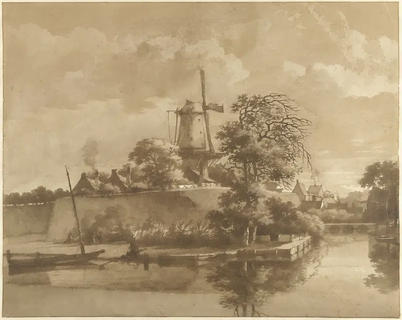De runmolen bij de Tolsteegpoort te Utrecht Wall Art by Daniël Kerkhoff - High-Resolution Digital Print