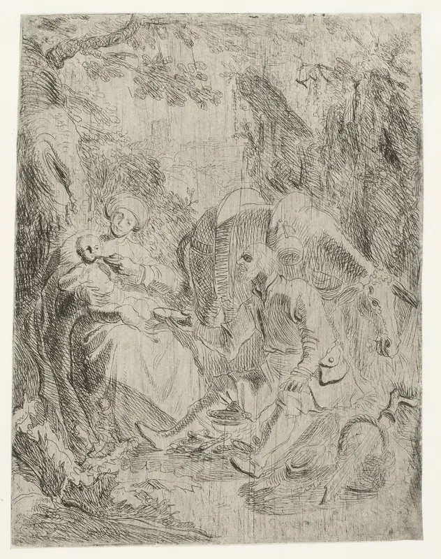 De rust op de vlucht naar Egypte Wall Art by Rembrandt van Rijn - High-Resolution Digital Print