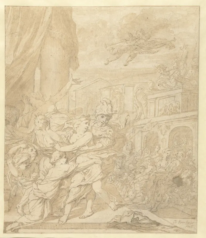 De Sabijnse maagdenroof Wall Art by Johannes Voorhout (I) - High-Resolution Digital Print