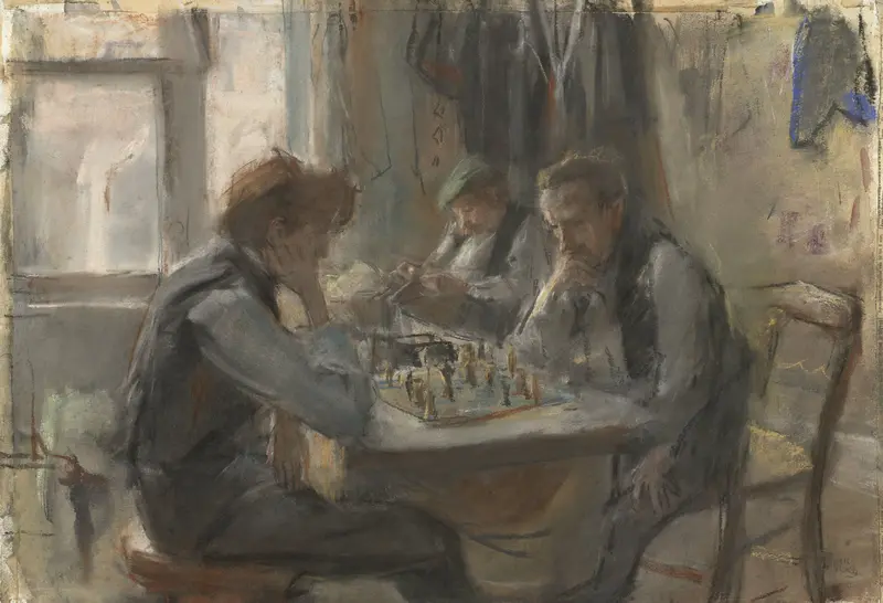 De schaakspelers Wall Art by Isaac Israels - High-Resolution Digital Print