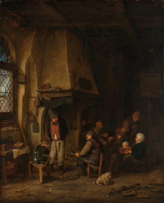 ‘De schaatsenrijders’: boerengezelschap in interieur Wall Art by Unknown - High-Resolution Digital Print