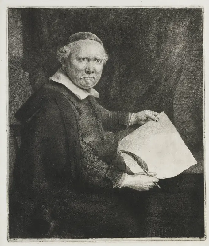 De schrijfmeester Lieven Willemsz. van Coppenol: grote plaat Wall Art by Rembrandt van Rijn - High-Resolution Digital Print