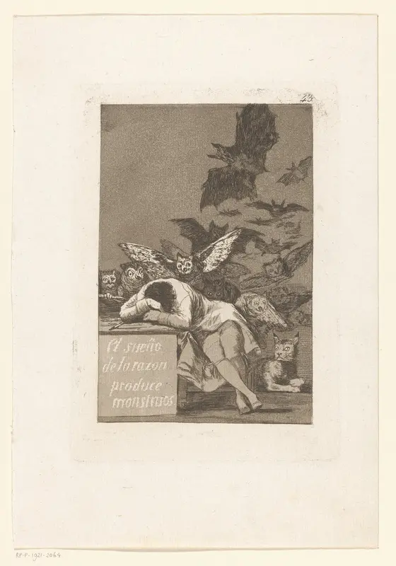 De slaap van de rede brengt monsters voort Wall Art by Francisco de Goya - High-Resolution Digital Print