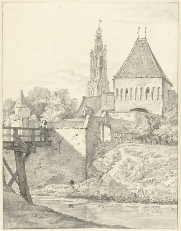 De Slijkpoort en L. Vrouwentoren te Amersfoort Wall Art by Gerrit Lamberts - High-Resolution Digital Print
