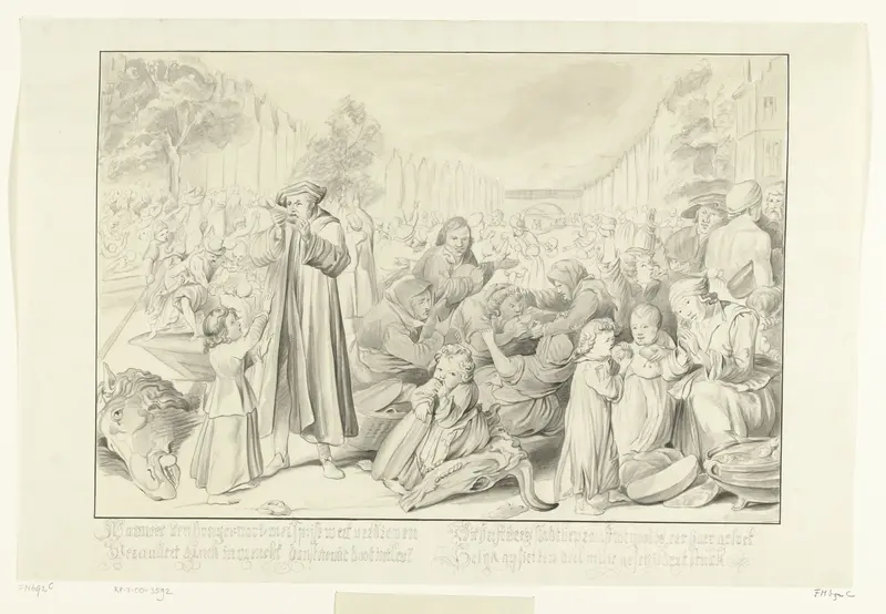 De spijziging der verloste Leidenaren, 1574 Wall Art by J.C. Wendel - High-Resolution Digital Print