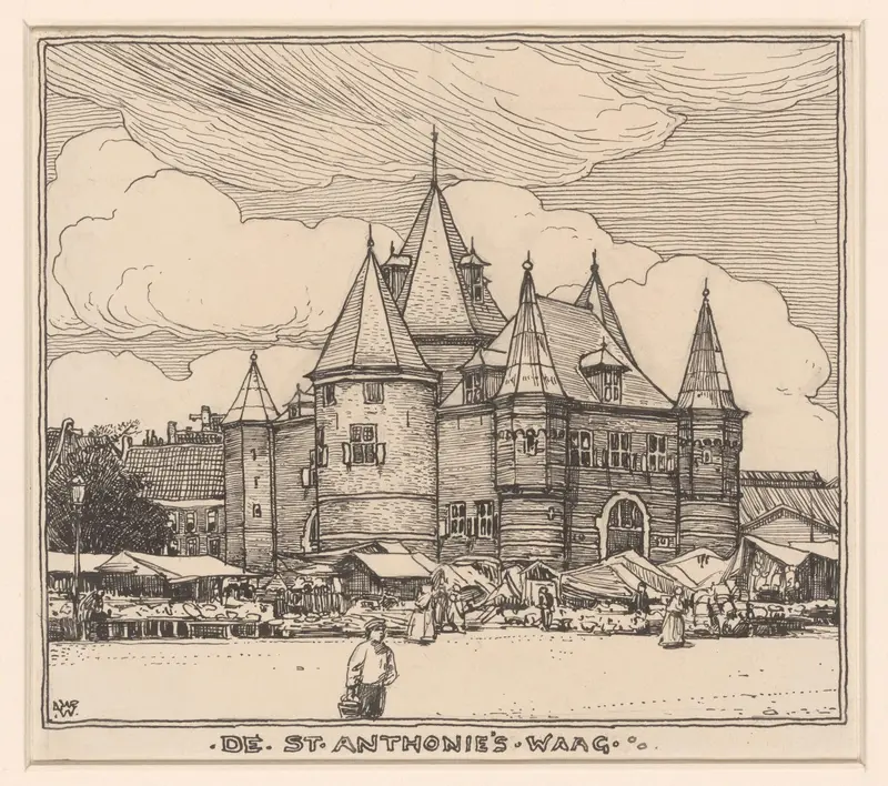 De St. Anthonie's Waag te Amsterdam Wall Art by Willem Wenckebach - High-Resolution Digital Print