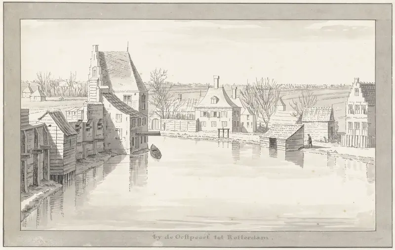 De stadswal van Rotterdam bij de Oostpoort Wall Art by Cornelis Pronk - High-Resolution Digital Print