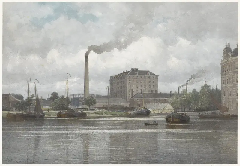 De Suikerraffinaderij van de firma vom Rath aan de Buitensingel, Nassaukade te Amsterdam Wall Art by Johan Conrad Greive - High-Resolution Digital Print