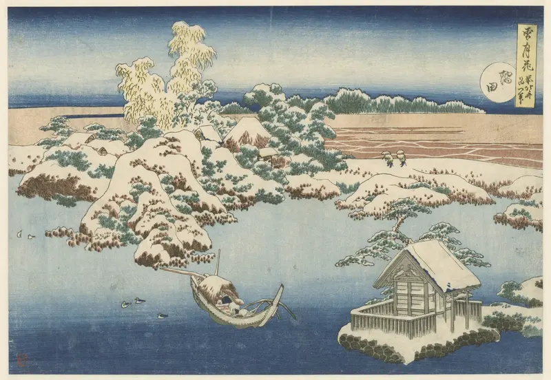 De Sumida rivier in sneeuw Wall Art by Unknown - High-Resolution Digital Print
