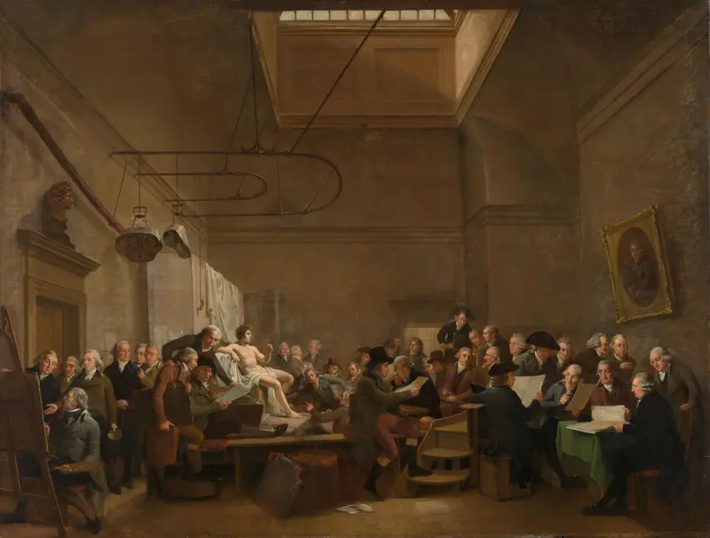 De tekenzaal van de Maatschappij Felix Meritis Wall Art by Adriaan de Lelie - High-Resolution Digital Print