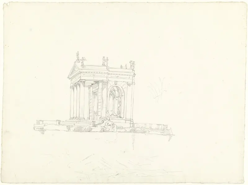 De tempel van Aesculapius in de Giardini Borghesi Wall Art by Hendrik Voogd - High-Resolution Digital Print