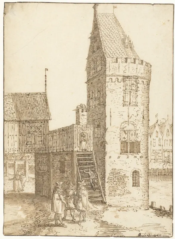 De toren Swijgh Utrecht te Amsterdam Wall Art by David Vinckboons - High-Resolution Digital Print