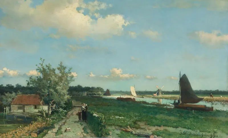 De Trekvliet bij Rijswijk, bekend als ‘Gezicht bij de Geestbrug’ Wall Art by Unknown - High-Resolution Digital Print