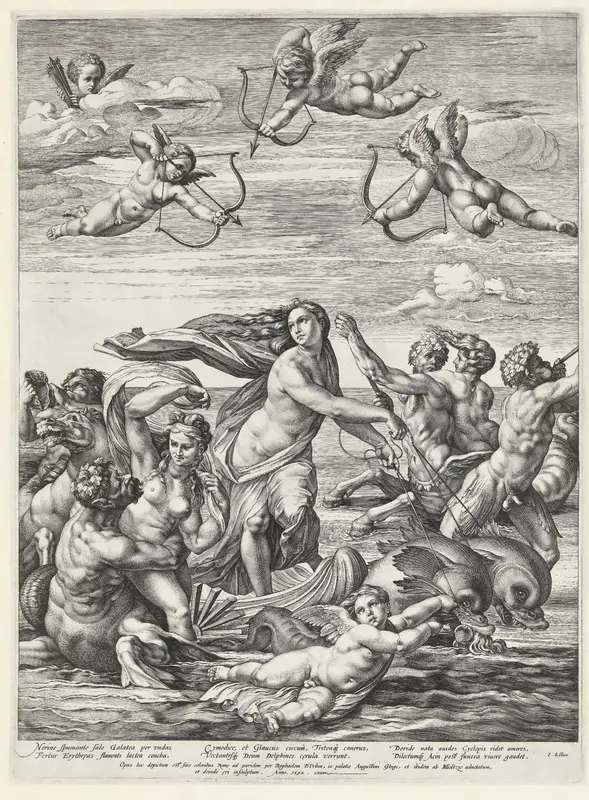 De triomf van Galatea Wall Art by Hendrick Goltzius - High-Resolution Digital Print