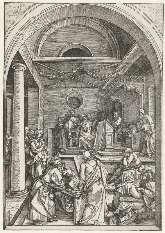 De twaalfjarige Christus in de tempel Wall Art by Unknown - High-Resolution Digital Print