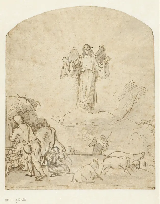 De verkondiging aan de herders Wall Art by Rembrandt van Rijn - High-Resolution Digital Print