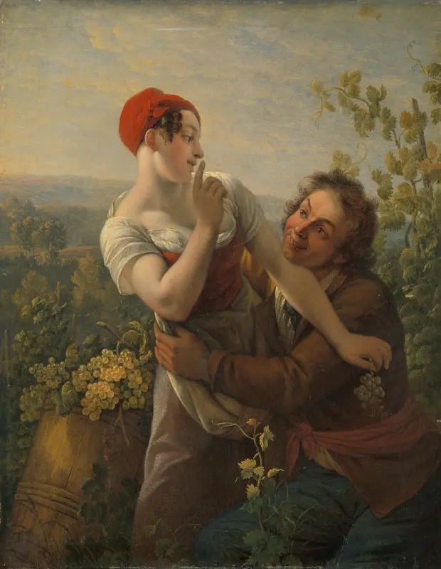De verliefde wijngaardenier Wall Art by Peter Paul Joseph Noël - High-Resolution Digital Print
