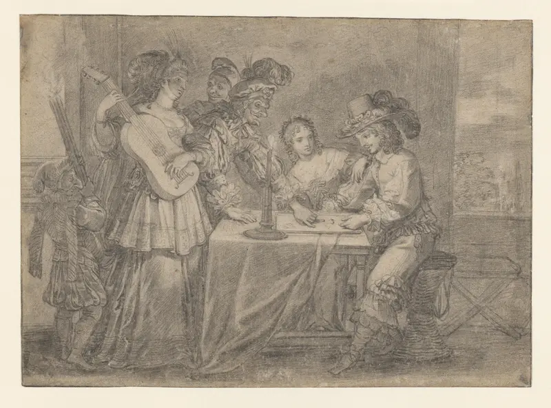De Verloren Zoon dobbelt in slecht gezelschap Wall Art by Abraham Bosse - High-Resolution Digital Print