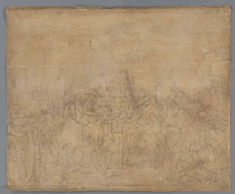 De vervanging van het gewonde paard van de prins van Oranje tijdens het gevecht bij Boutersem, 1831 Wall Art by Unknown - High-Resolution Digital Print