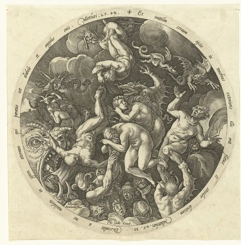De vervloekten gaan de hel binnen Wall Art by Hendrick Goltzius - High-Resolution Digital Print