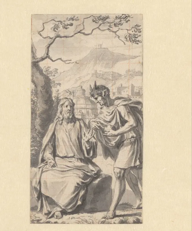 De verzoeking van Christus Wall Art by Gerard de Lairesse - High-Resolution Digital Print
