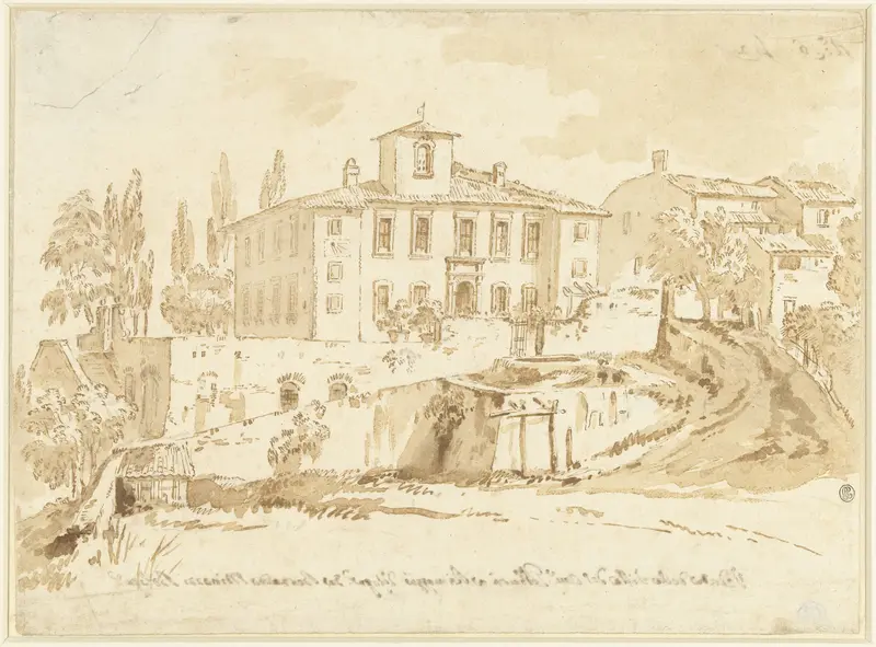 De villa van Cavaliere Galbarri te Rimaggio Wall Art by Bernardino Minozzi - High-Resolution Digital Print