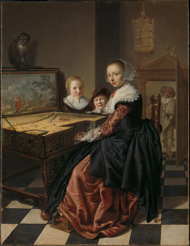 De virginaalspeelster Wall Art by Jan Miense Molenaer - High-Resolution Digital Print