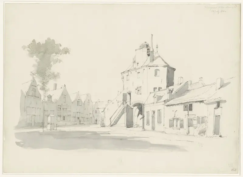 De Vispoort te Harderwijk Wall Art by Cornelis Springer - High-Resolution Digital Print