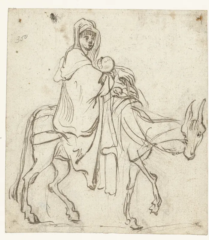 De vlucht naar Egypte Wall Art by Jan Philipsz. van Bouckhorst - High-Resolution Digital Print